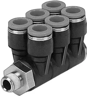 Коллектор цанговый поворотный с шестью выходами Festo QSLV6-1/4-10 Коллектор цанговый поворотный с шестью выходами Festo QSLV6-1/4-10
