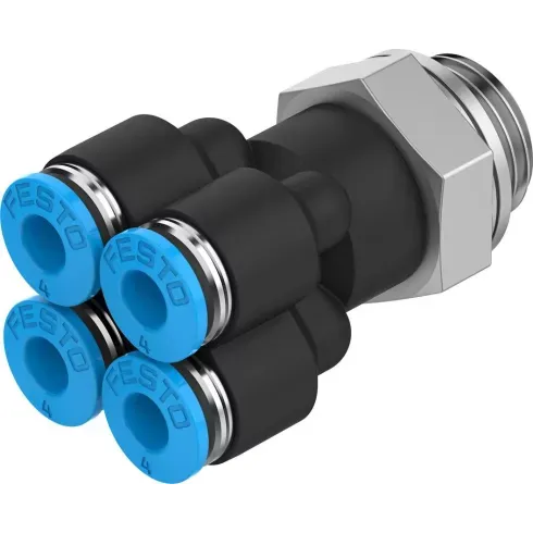 Коллектор цанговый с резьбой и четырьмя выходами Festo QSQ-G1/4-4 Коллектор цанговый с резьбой и четырьмя выходами Festo QSQ-G1/4-4