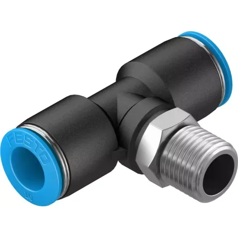 Тройник цанговый с резьбой переходной Festo QST-1/4-10 Тройник цанговый с резьбой переходной Festo QST-1/4-10