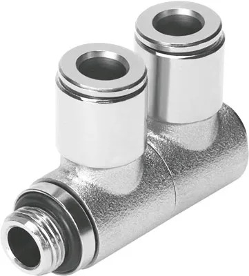 Тройник цанговый с резьбой поворотный Festo NPQM-LFK-G14-Q8-P10 Тройник цанговый с резьбой поворотный Festo NPQM-LFK-G14-Q8-P10
