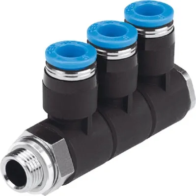 Коллектор цанговый поворотныйс тремя выходами Festo QSLV3-G3/8-12 Коллектор цанговый поворотныйс тремя выходами Festo QSLV3-G3/8-12