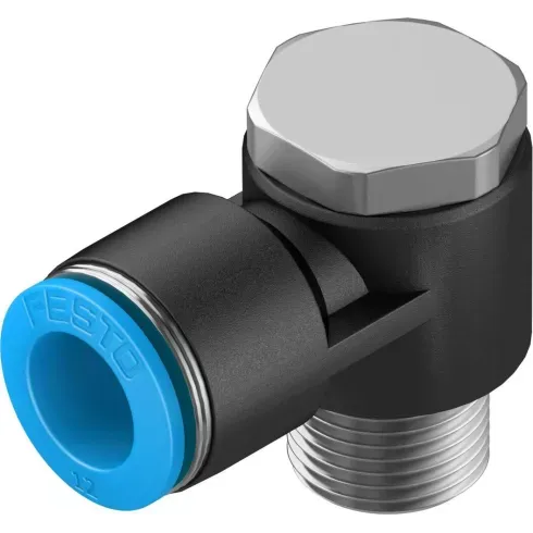 Штуцер цанговый угловой с наружным шестигранником Festo QSLV-3/8-12 Штуцер цанговый угловой с наружным шестигранником Festo QSLV-3/8-12