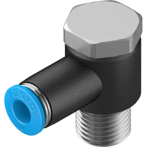 Штуцер цанговый угловой с наружным шестигранником Festo QSLV-1/4-6 Штуцер цанговый угловой с наружным шестигранником Festo QSLV-1/4-6