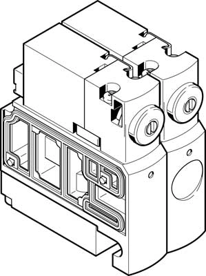 Распределитель с электроуправлением Festo CPVSC1-M1H-J-P-QB Распределитель с электроуправлением Festo CPVSC1-M1H-J-P-QB
