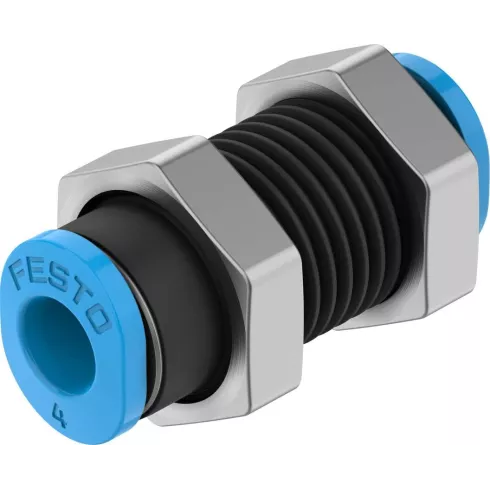 Муфта цанговая для панельного монтажа прямая Festo QSMS-4 Муфта цанговая для панельного монтажа прямая Festo QSMS-4
