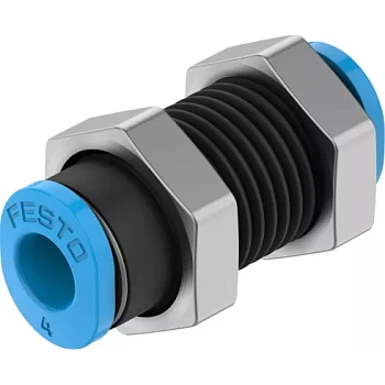Муфта цанговая для панельного монтажа прямая Festo QSMS-4 Муфта цанговая для панельного монтажа прямая Festo QSMS-4
