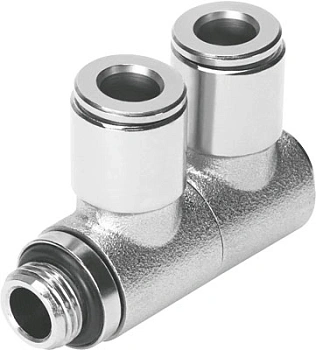 Тройник цанговый с резьбой поворотный Festo NPQM-LFK-G18-Q4-P10 Тройник цанговый с резьбой поворотный Festo NPQM-LFK-G18-Q4-P10