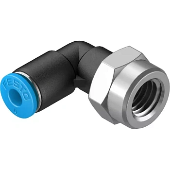Штуцер цанговый угловой с внутренней резьбой Festo QSLF-1/8-4-B Штуцер цанговый угловой с внутренней резьбой Festo QSLF-1/8-4-B