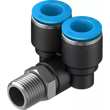 Тройник цанговый с резьбой угловой Festo QSYL-1/4-10 Тройник цанговый с резьбой угловой Festo QSYL-1/4-10