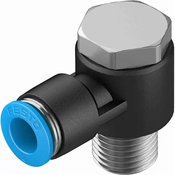 Штуцер цанговый угловой с наружным шестигранником Festo QSLV-1/4-8 Штуцер цанговый угловой с наружным шестигранником Festo QSLV-1/4-8